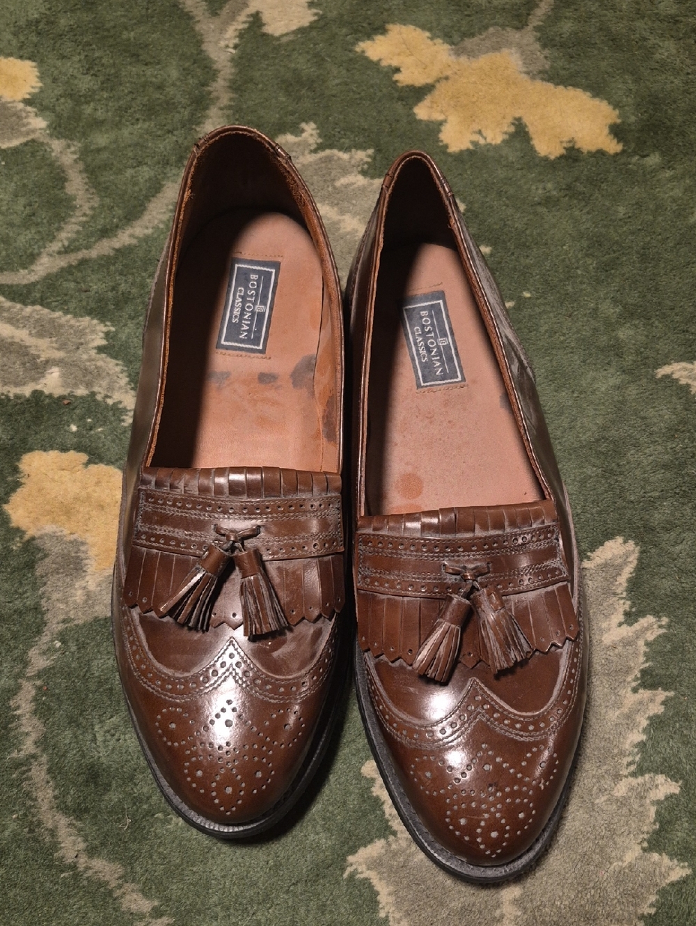 Bostonian Brown Leather Tassel Kiltie Loafers